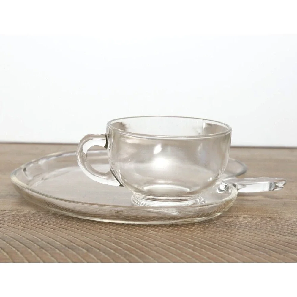 Hazel Atlas Orchard Apple‎ Shaped Plates and Cups, 8 pc set